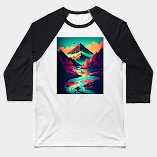 Mountain Scene Baseball T-Shirt